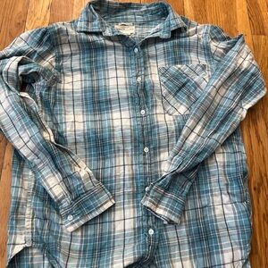 Ralph Lauren Denim & Supply Shirt Womens M Blue Plaid Button Up Boyfriend Shirt